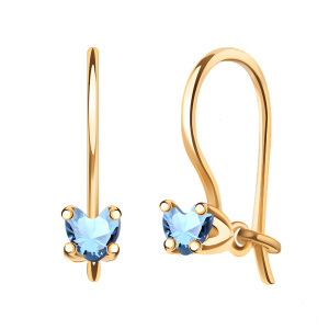 Серьги из золота 585 пробы с фианитом ATOLL 2827с4