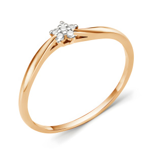 Кольцо из золота 585 пробы с фианитом DINASTIA 000601-1102