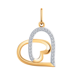 Кулон из золота 585 пробы с фианитом ATOLL 50381