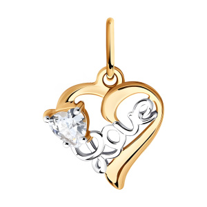 Кулон из золота 585 пробы с фианитом SOKOLOV 035290