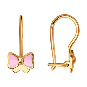 Серьги из золота 585 пробы с эмалью SOKOLOV 029674