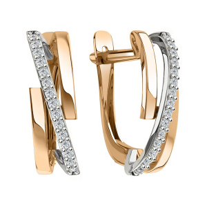 Серьги из золота 585 пробы с фианитом SANIS 01-218720