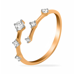 Кольцо из золота 585 пробы с фианитом SANIS 01-115924