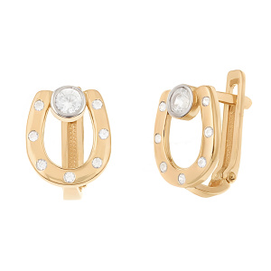 Серьги из золота 585 пробы с фианитом ATOLL 20440