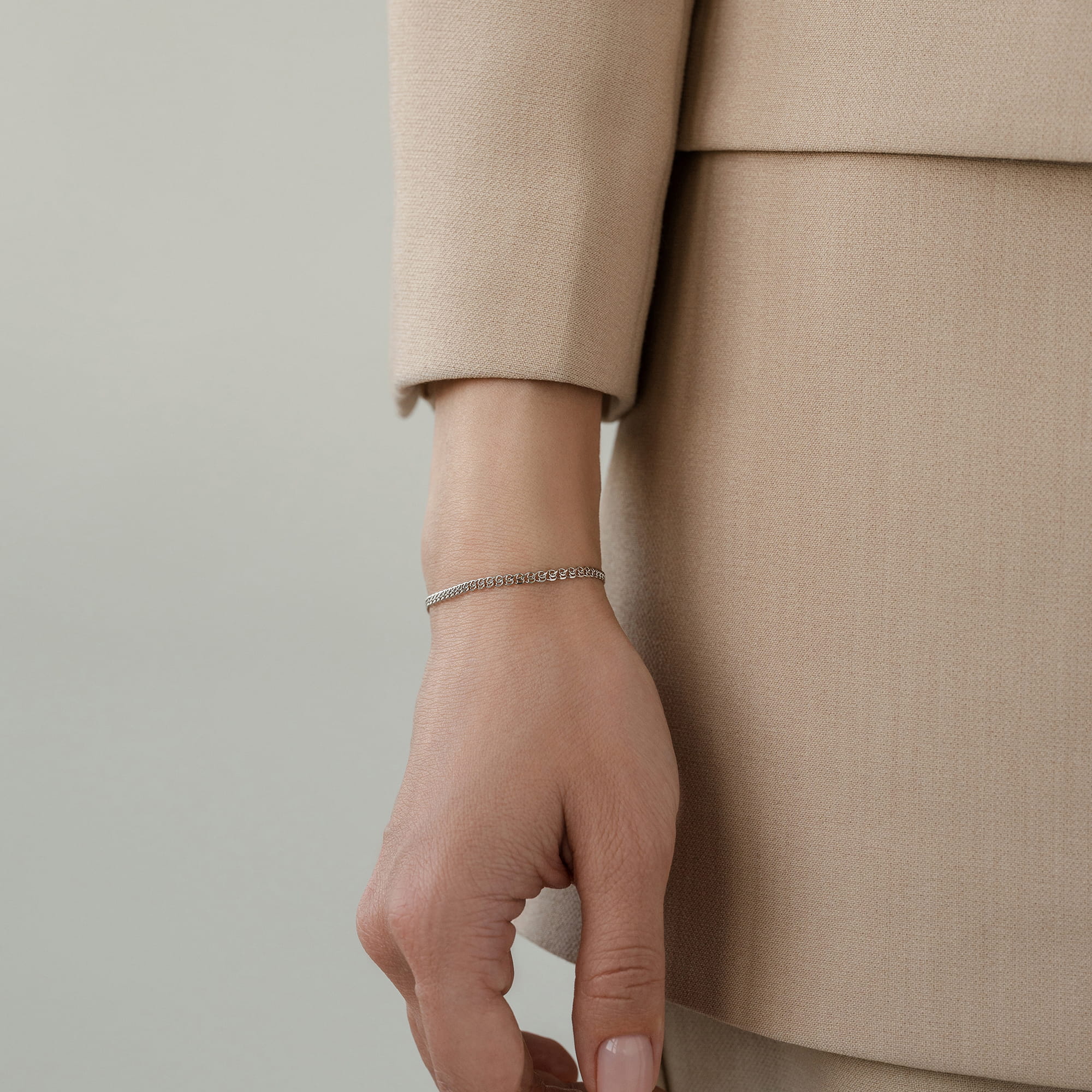 Браслет из серебра 925 пробы KRASTSVETMET НБ 22-087Ю-3 d.0.35 Серебро 925 пр.