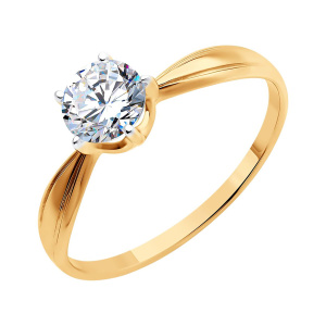 Кольцо из золота 585 пробы с фианитом SOKOLOV 51-110-00099-1