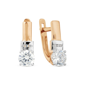 Серьги из золота 585 пробы с фианитом KARATOV Т142029357