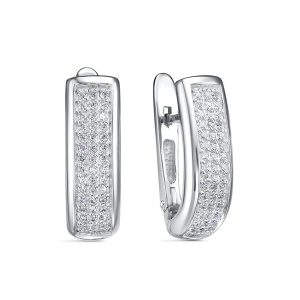 Серьги из серебра 925 пробы с фианитом DEL'TA с1205816