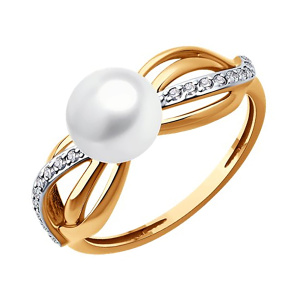 Кольцо из золота 585 пробы с жемчугом SOKOLOV 51-310-02362-1