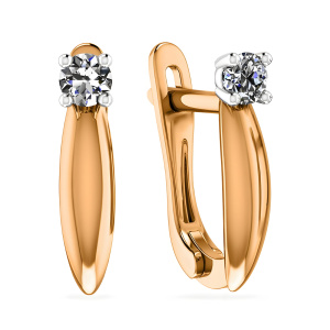 Серьги из золота 585 пробы с фианитом SANIS 01-216314