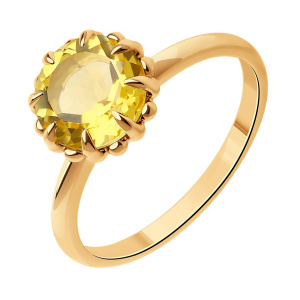 Кольцо из золота 585 пробы с цитрином SOKOLOV 51-310-01761-3