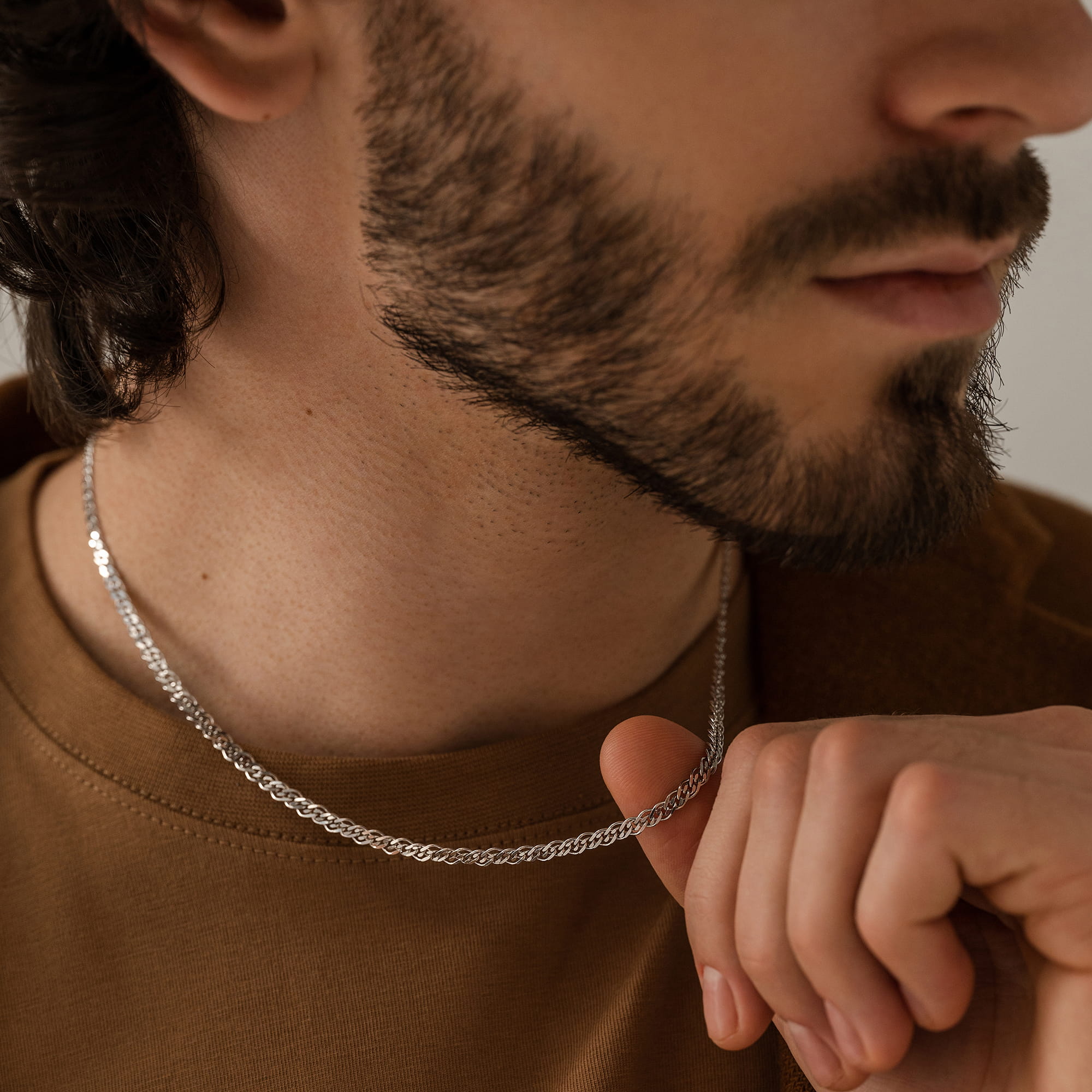 Цепь из серебра 925 пробы KRASTSVETMET НЦ 22-076Ю-3 d.0.80 Серебро 925 пр.