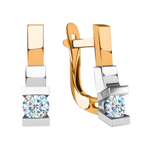 Серьги из золота 585 пробы с фианитом SANIS 01-217230
