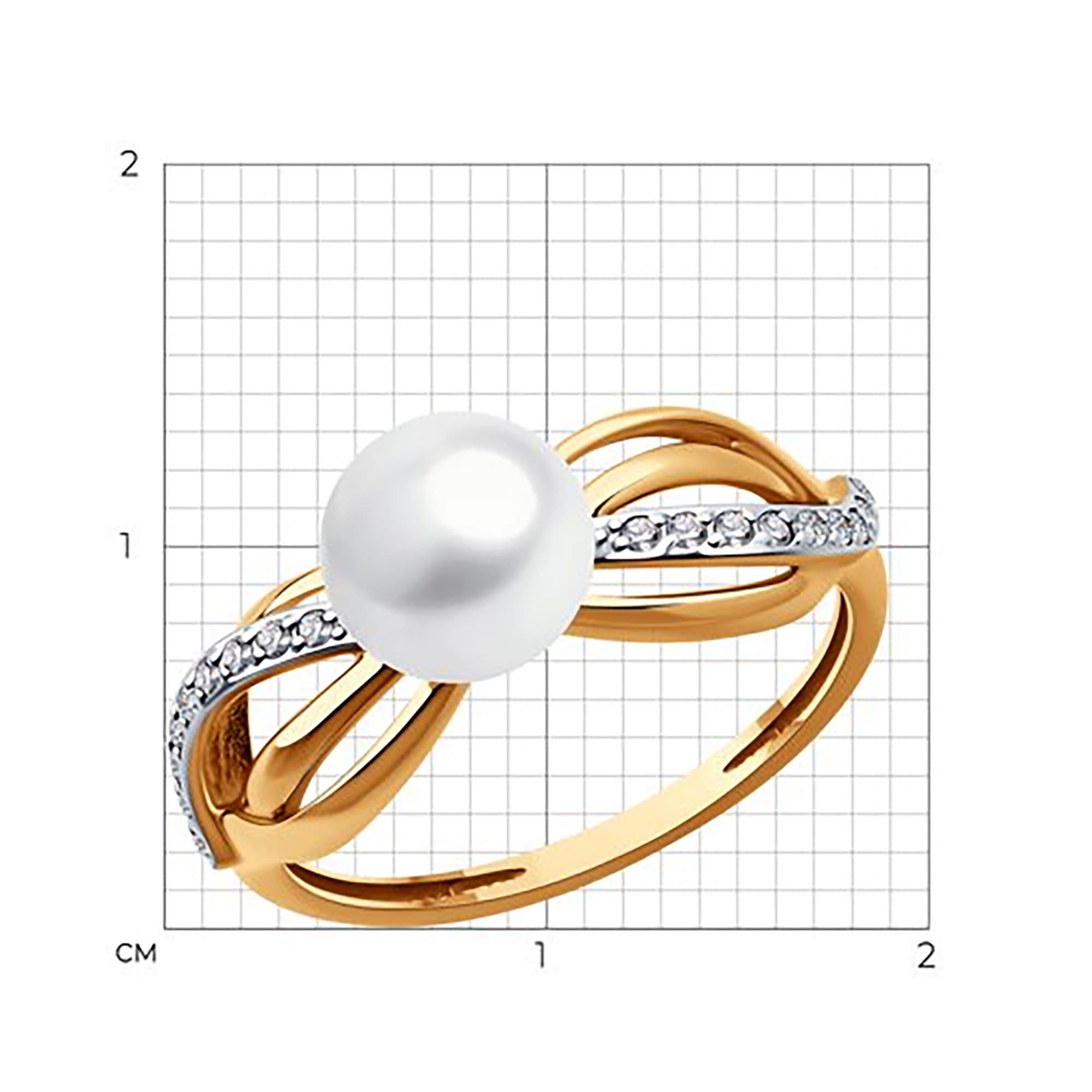 Кольцо из золота 585 пробы с жемчугом SOKOLOV 51-310-02362-1 Золото 585 пр.