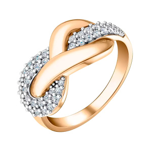 Кольцо из золота 585 пробы с фианитом SANIS 01-118473