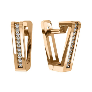 Серьги из золота 585 пробы с фианитом SANIS 01-218922