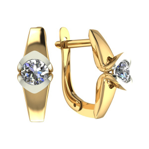 Серьги из золота 585 пробы с фианитом SANIS 08-258880