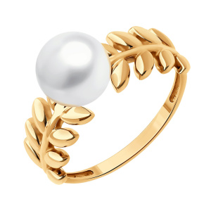 Кольцо из золота 585 пробы с жемчугом SOKOLOV 791256