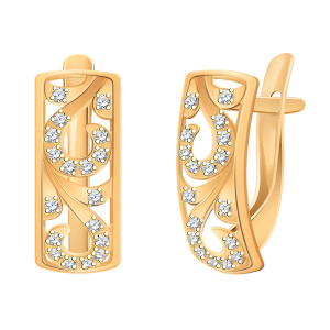 Серьги из золота 585 пробы с фианитом ATOLL 22038