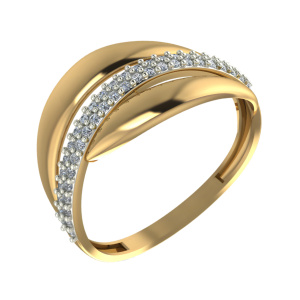 Кольцо из золота 585 пробы с фианитом SANIS 01-116012