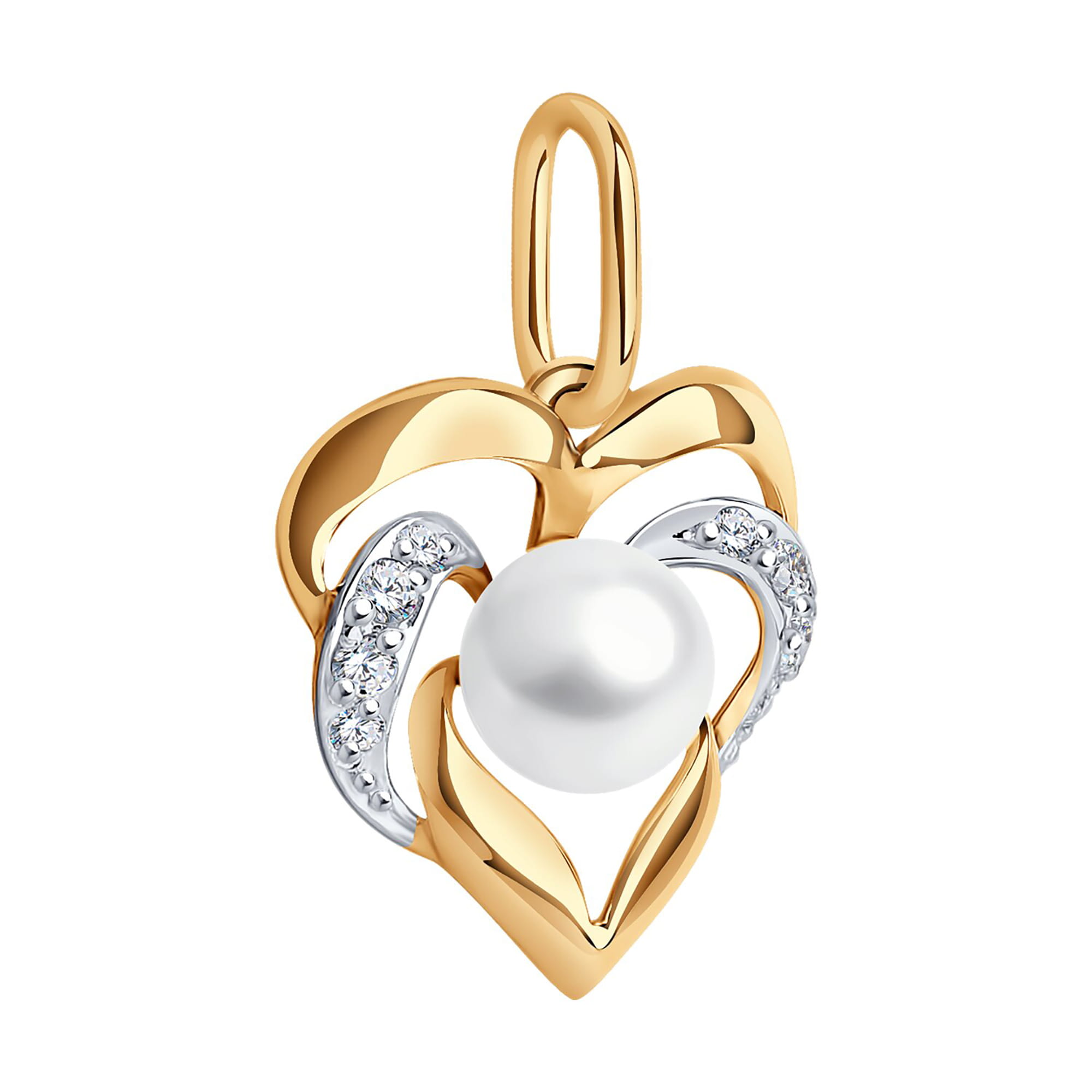 Кулон из золота 585 пробы с жемчугом SOKOLOV 793026 Золото 585 пр.