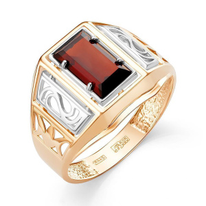 Кольцо из золота 585 пробы с гранатом КАРАВАЕВСКАЯ ЮВЕЛИРНАЯ ФАБРИКА 31-0253-Г