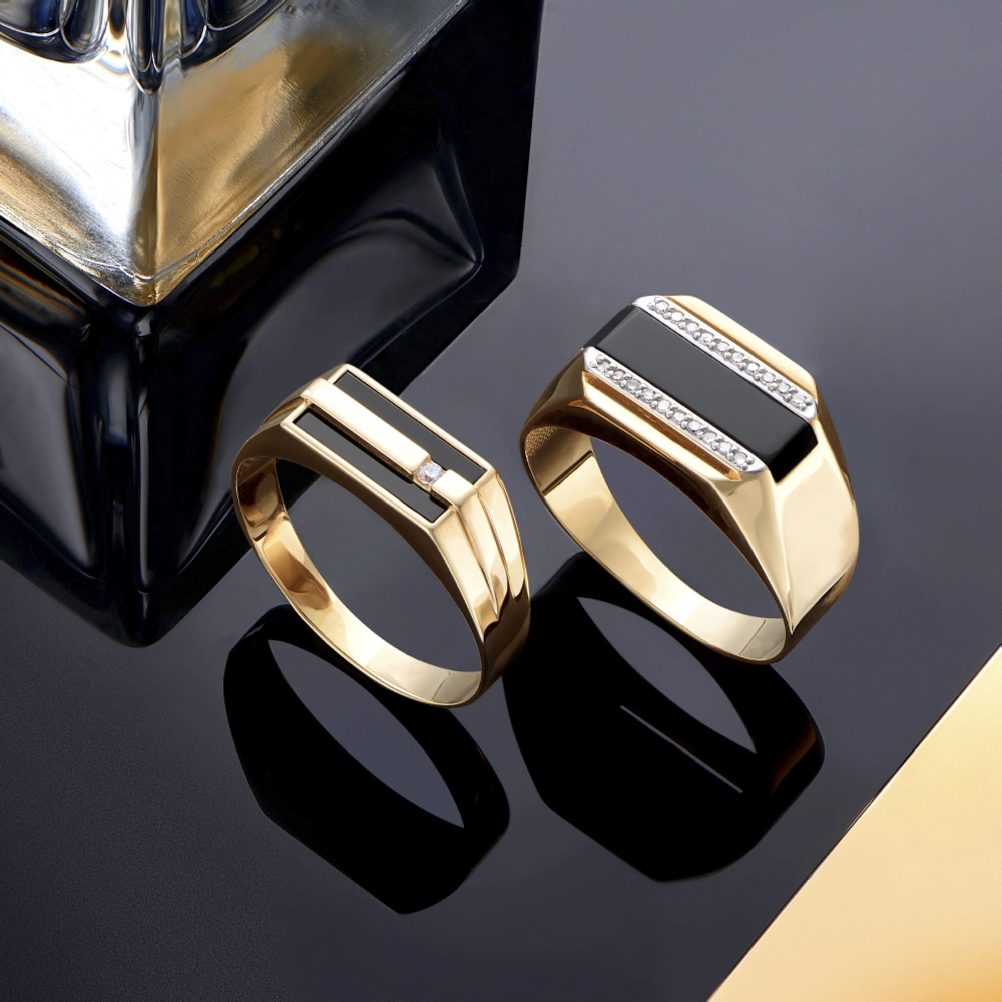 Печатка из золота 585 пробы с ониксом KARATOV Т102046019 