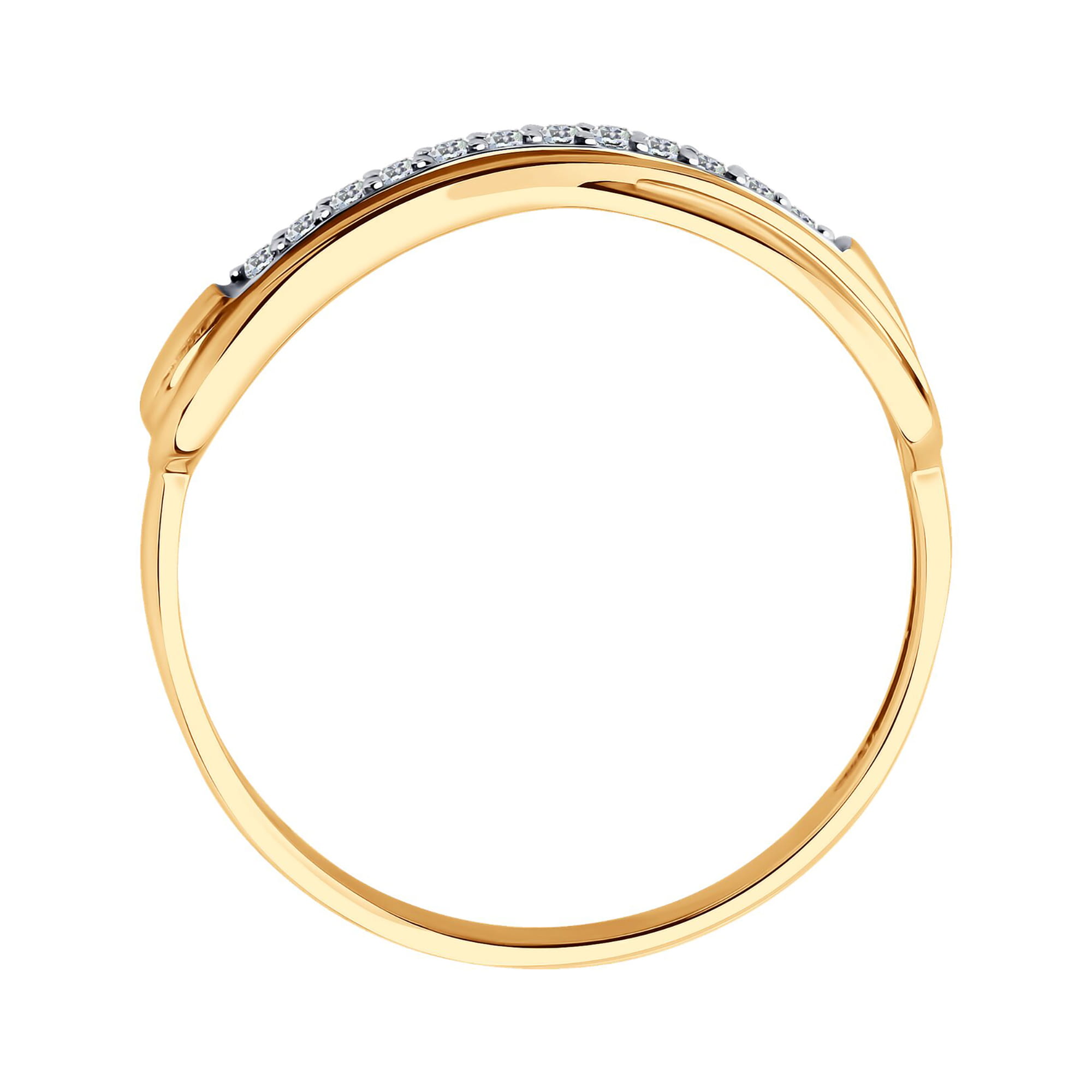 Кольцо из золота 585 пробы с фианитом SOKOLOV 019581 Золото 585 пр.