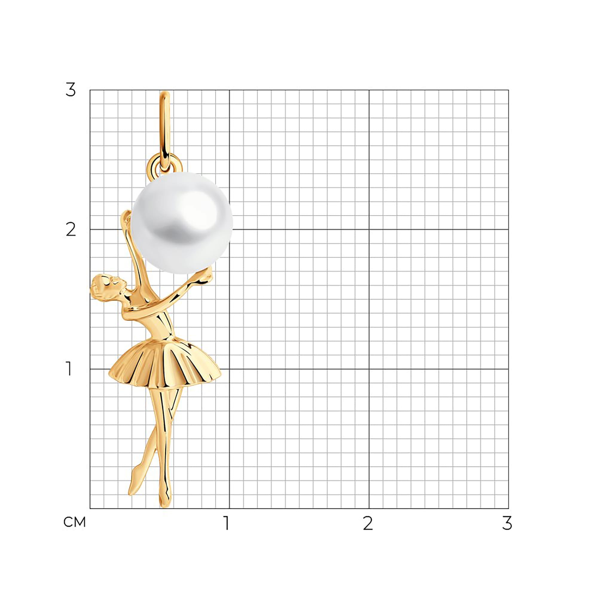 Кулон из золота 585 пробы с жемчугом SOKOLOV 793131 Золото 585 пр.