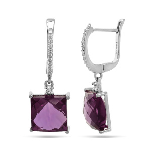 Серьги из серебра 925 пробы с александритом EVORA 649965
