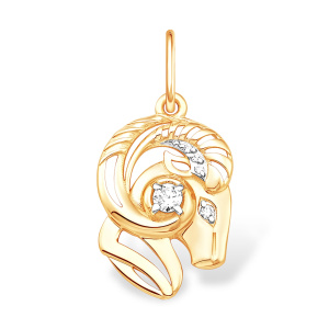 Кулон из золота 585 пробы с фианитом EFREMOV П13219920