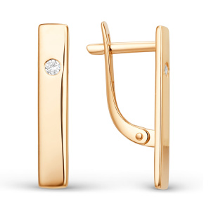 Серьги из золота 585 пробы с фианитом DINASTIA 015632-1100