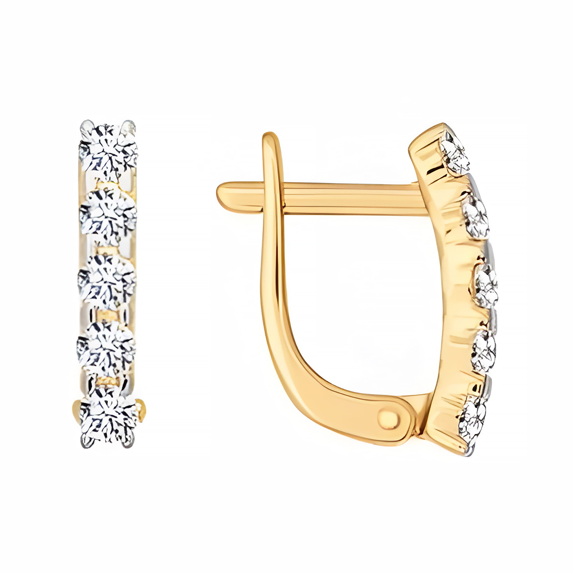 Серьги из золота 585 пробы с фианитом SOKOLOV 026808 