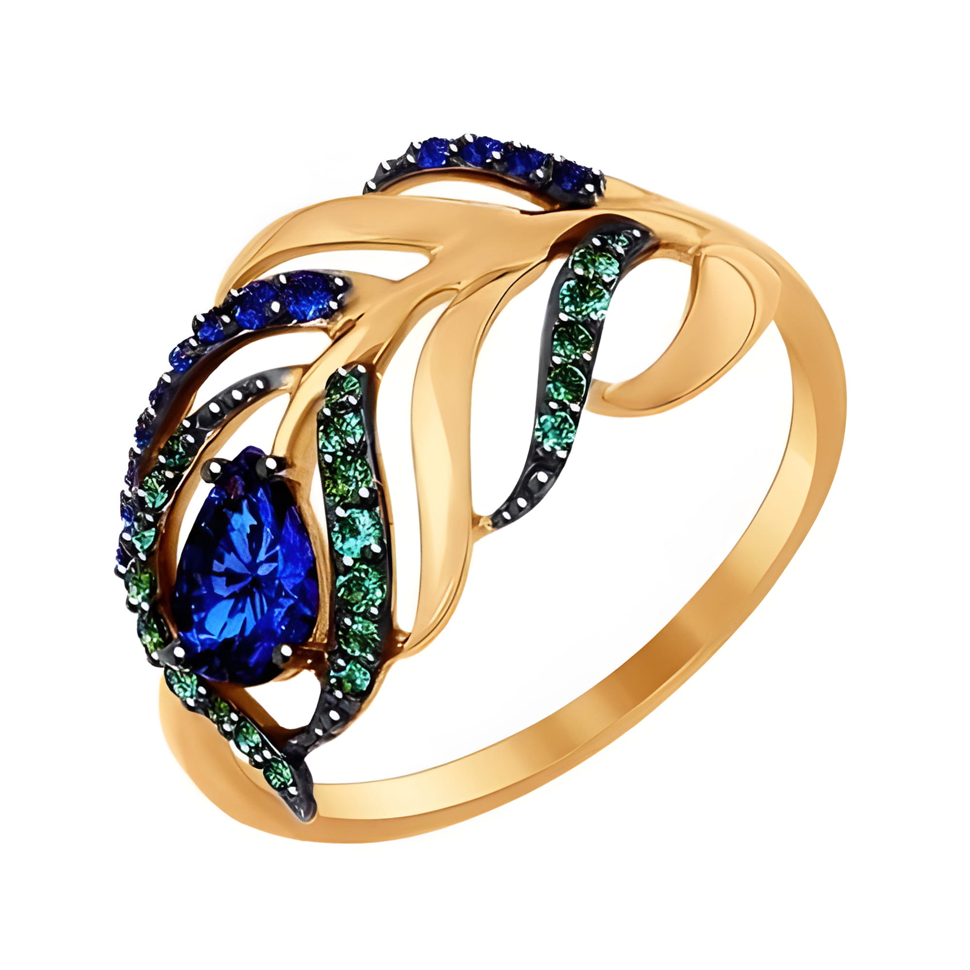 Кольцо из золота 585 пробы с фианитом SOKOLOV 017080 Золото 585 пр.