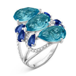 Кольцо из серебра 925 пробы с кварцем ДАР К-3085рб1030800