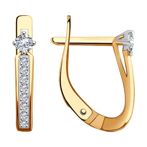 Серьги из золота 585 пробы с фианитом SOKOLOV 51-120-01964-1