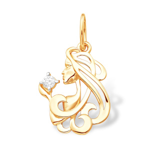 Кулон из золота 585 пробы с фианитом EFREMOV П13219924