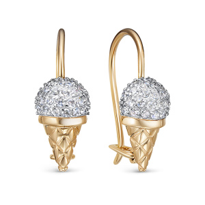 Серьги из золота 585 пробы с фианитом DEL'TA 1202375
