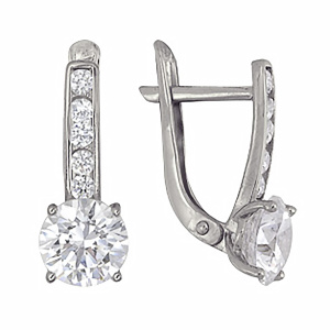 Серьги из серебра 925 пробы с фианитом АЛМАЗ-ХОЛДИНГ 3207013207л-1