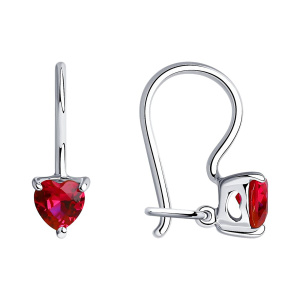 Серьги из серебра 925 пробы с корундом синтетическим SOKOLOV 94020589