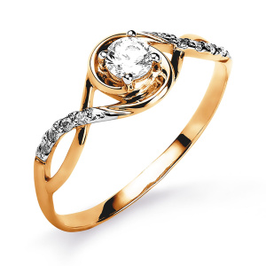 Кольцо из золота 585 пробы с фианитом KARATOV Т142015537