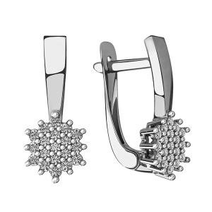 Серьги из золота 585 пробы с фианитом SANIS 21-218131