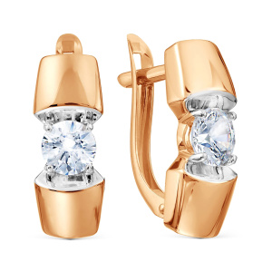 Серьги из золота 585 пробы с фианитом KARATOV Т142029791