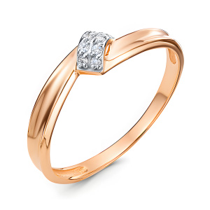 Кольцо из золота 585 пробы с фианитом DEL'TA 1105745