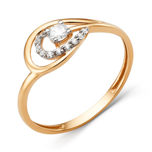 Кольцо из золота 585 пробы с фианитом DINASTIA 001291-1102