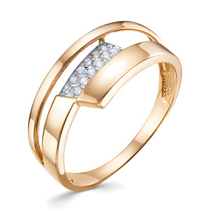 Кольцо из золота 585 пробы с фианитом DEL'TA 1106105