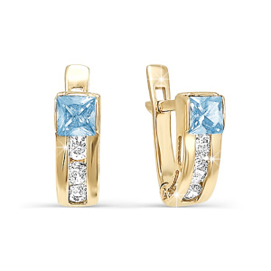 Серьги из золота 585 пробы с фианитом DEL'TA 120333/ф