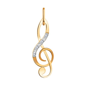 Кулон из золота 585 пробы с фианитом ATOLL 5529