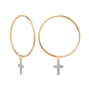 Серьги из золота 585 пробы с фианитом DINASTIA 800552-1102