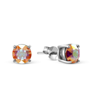 Серьги из серебра 925 пробы с кристаллом СЕРЕБРО РОССИИ ESST-1982-2-SER